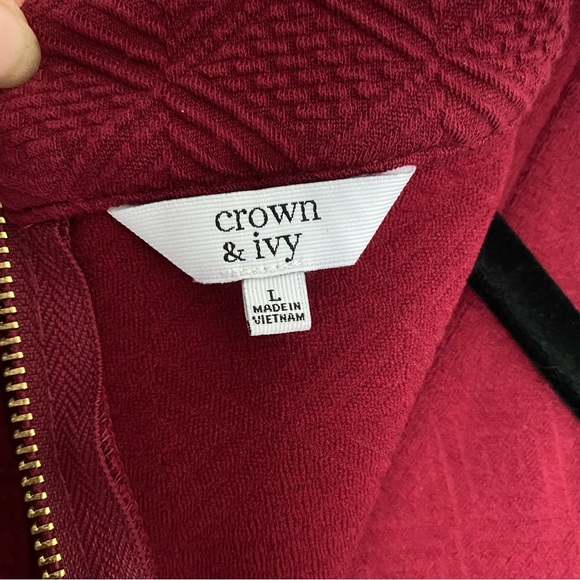 Crown & Ivy Dress Country Roads Signature Cranberry Tunic Burgundy Maroon - Picture 15 of 15